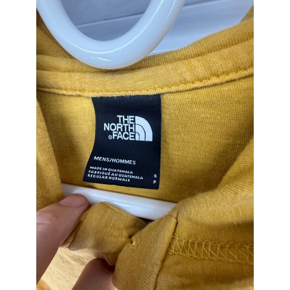 The North Face Mens‎ Hoodie Pullover Button Pocket Long Sleeve Top Small Yellow